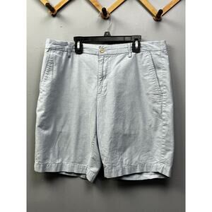 Chaps Blue Oxford Shorts Mens Size 34‎ Comfort Flat Front Vacation Beach